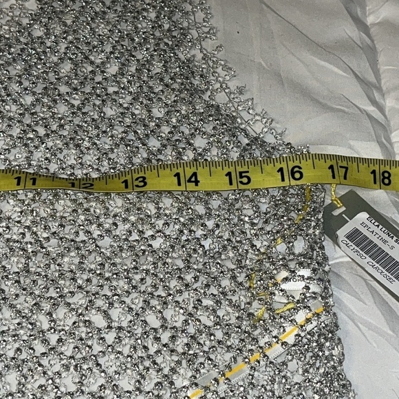 Ella Luna women’s embellished silver mini open mesh dress size XS - Picture 8 of 9